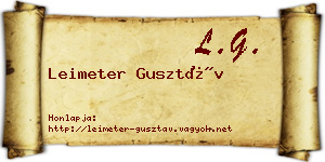 Leimeter Gusztáv névjegykártya